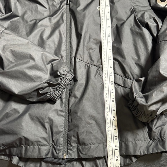 Adidas Primegreen Lightweight Hooded Windbreaker Jacket Black Logo Print Size M - Picture 3 of 6